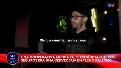 Escandalo de los seguros que involucra a Alberto Fernández (Inhibido) : Una de las cooperativas resultó ser una cervecería (La birrería) ubicada en pleno Palermo Hollywood. El tesorero era socio del gerente de nación seguros