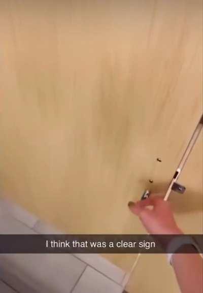 Haunted bathroom door.