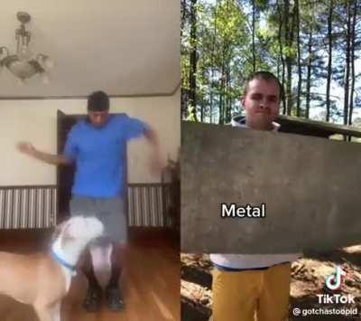 Metal goes “woopa woopa woopa” and aluminum “weepo weepo weepo” (although both are metal)