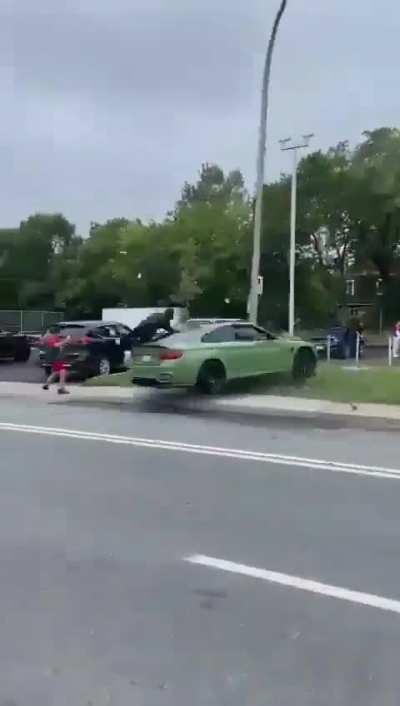 Reckless BMW driver causes a bad accident