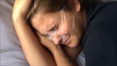 Waking her up with a huge load!