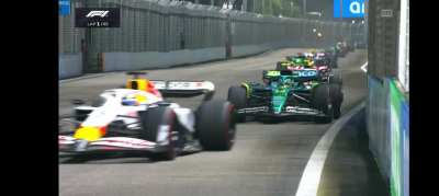 Piastri braked on the wet white line in lap 1 of the Singapore GP, almost causing him to crash out for the second time in the row.