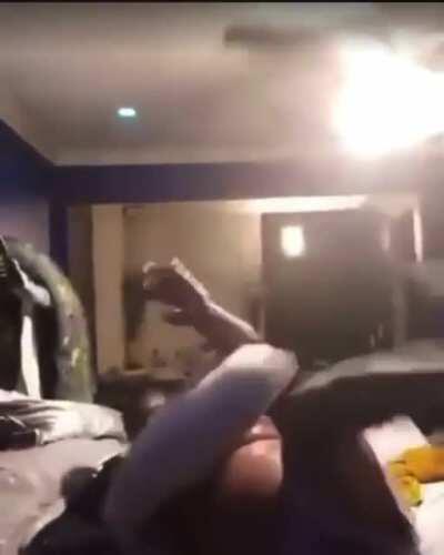 Grown ass man waking up to a whooping like he gotta phone call home from school or something smh