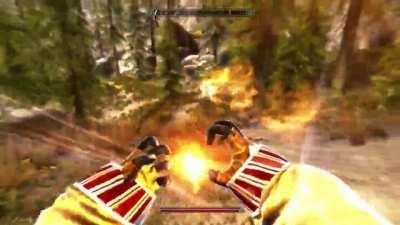 Skyrim in a nutshell (I had 8 different things attack me in under a minute)