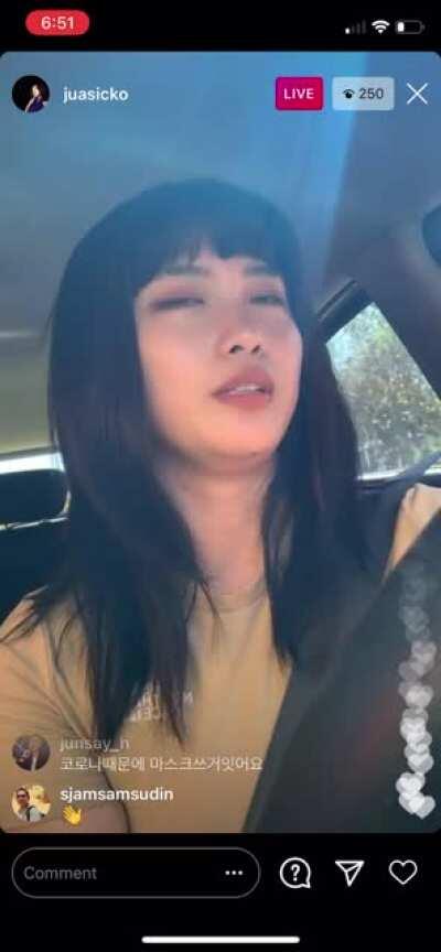 Car driving. Instagram Live. December 15, 2020
