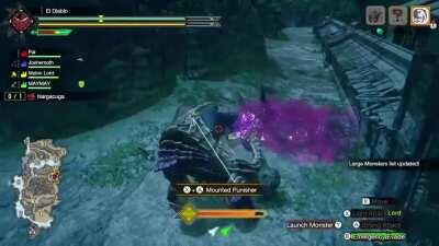 Joined a Nargacuga hunt in progress. Found Magnamalo near starting point. Guess how I decided to make my entrance