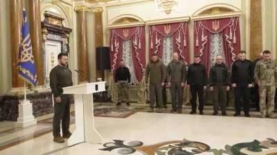 President Zelensky's Latest Address from Mariyinsky Palace on Armed Forces Day. Duration 5m10. English Subtitles.