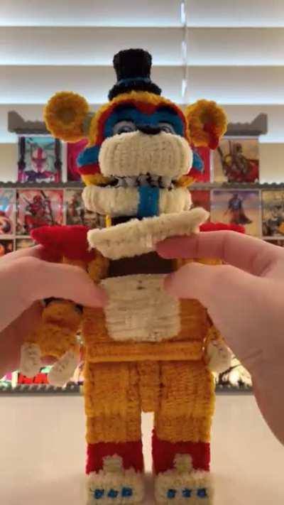 Attempted to make Lego Glamrock Freddy with pipe cleaners