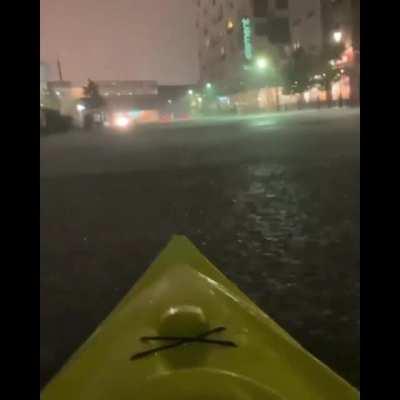 Kayaking NYC flooded streets