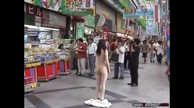Japanese Girl Stripping Down Naked In The Middle Of A Busy Shopping District