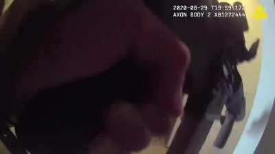 Police officer shot in the chest by suspect, officer returns fire, killing the suspect. Daytona Beach, Florida - August 2020