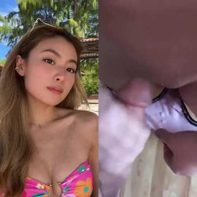 imagine her asking you to finish in her panties like this