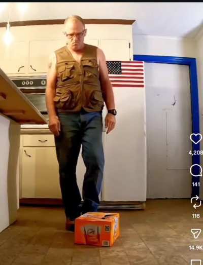 Karate/Knife grandpa back at it again,this time in his kitchen!