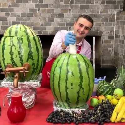 Making watermelons into coolers