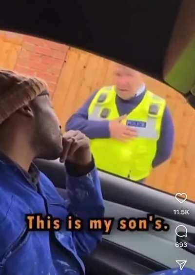 Apparently police in the UK can lend their uniforms so their dads can demand that black people justify their existence