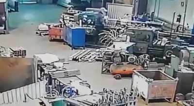 Worker shredded by a lathe