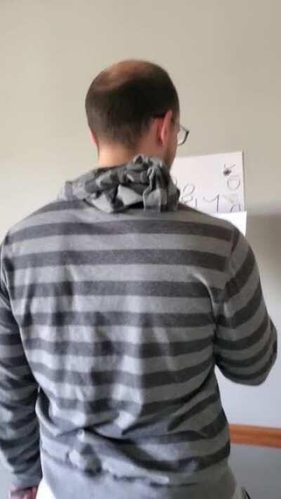 My husband's reaction to finding out he was going to be a daddy!