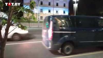 Undercover police in Belarus taking random people on streets today