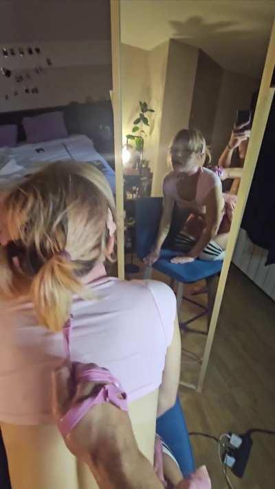 Doggystyle while being held on a leash