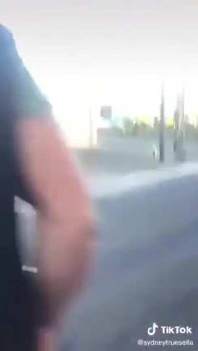 Snowflake Tries To Steal Trump Flag, Throws Tantrum When Fails