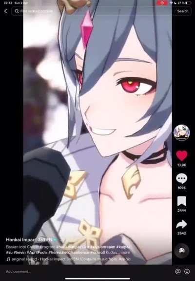 The official Honkai Tiktok account made that Senti rickroll comic real lmao