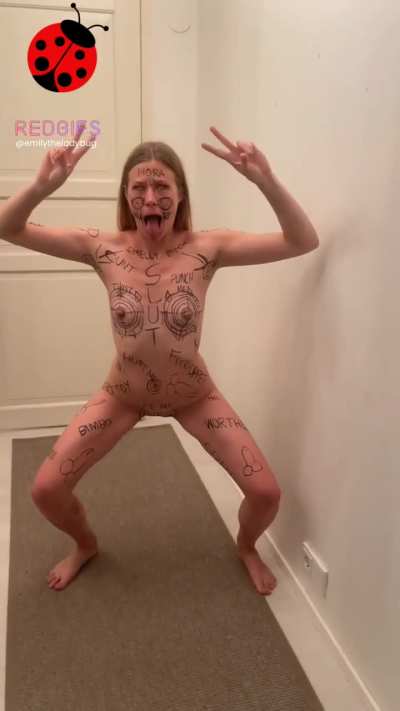 Doesn't my body covered fully in writings look good?