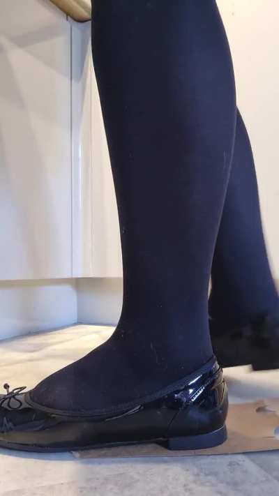 Freebie ** large beetle crush under my black tights and flats 😍 🪲