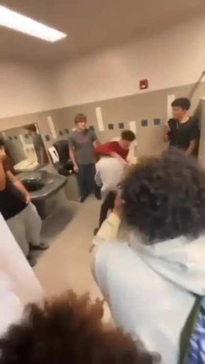 High School Fight (Kid in Red thought the other kid wouldn't fight him)