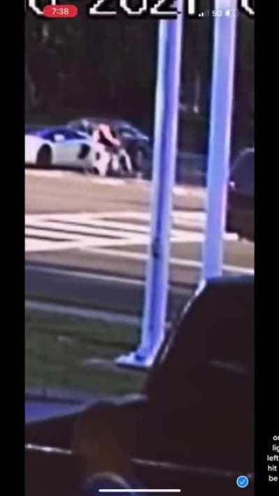 That viral Lamborghini douche that got rear ended actually side swiped the girls car and nearly ran over a cyclist.