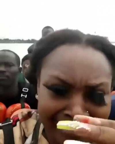 HMC lashes on a windy boat
