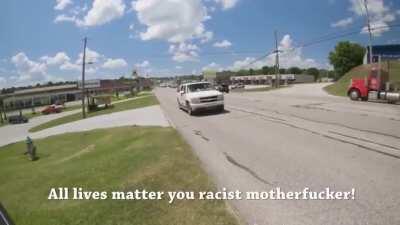 Holding a Blm sign in front of the most racist town in America