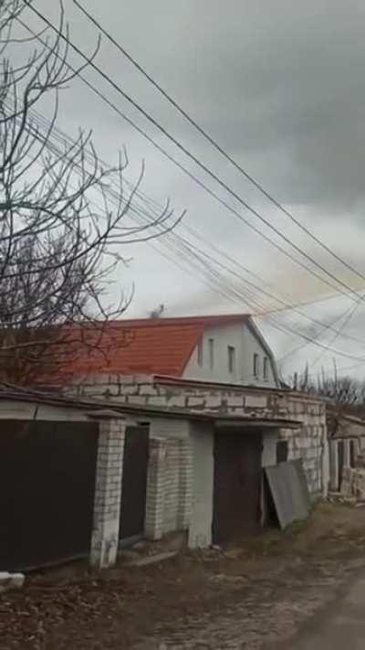 Ukrainian helicopters open fire at Russian troops.