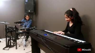 Wind (Naruto Ending 1) with my little sister on drums! Hope you like it :D