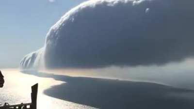Immense clouds over Lake Michigan USA