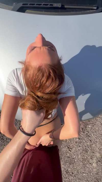 Lovely weather to get bent over a bonnet