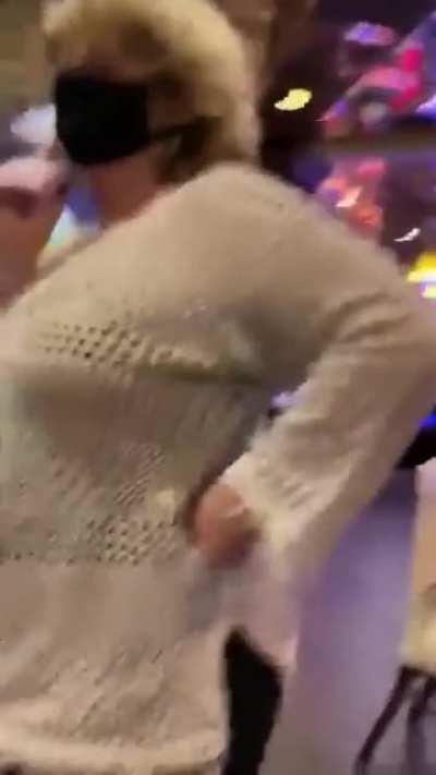 Covid Karen tried telling people to wear a mask while they were eating.