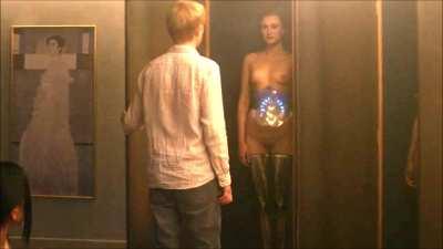 Ex Machina (2015), R-Rated, Claire Selby (boobs, ass, fully shaved pussy), Sonoya Mizuno and Elina Alminas (boobs, ass, landing strip shaved), and Alicia Vikander (boobs, ass, trimmed pussy)