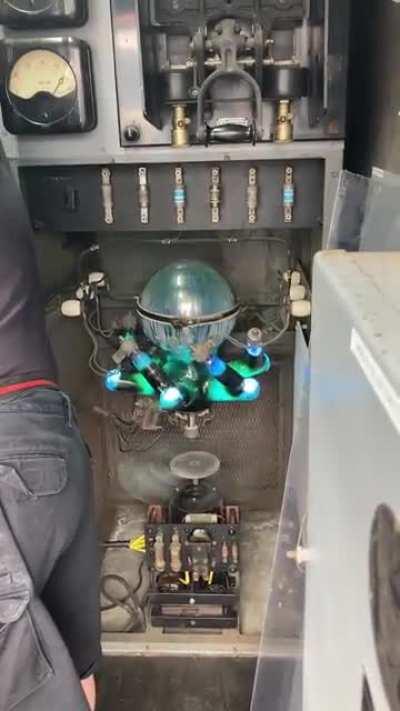 Mercury arc rectifier, switching AC/DC current at a 102 year old elevator. —Reminds me of that old .pdf that got scrubbed off Google and DuckDuckGo about all the uses of Mercury (medical, hair, lotions, old fire places, cars, etc).