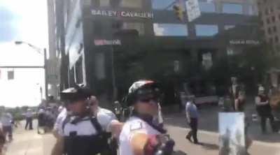 Gotta love the cop dual wielding pepper spray cans.