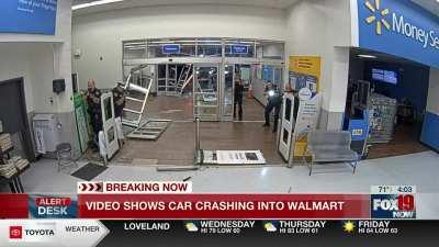 Crashed into a Walmart and got arrested