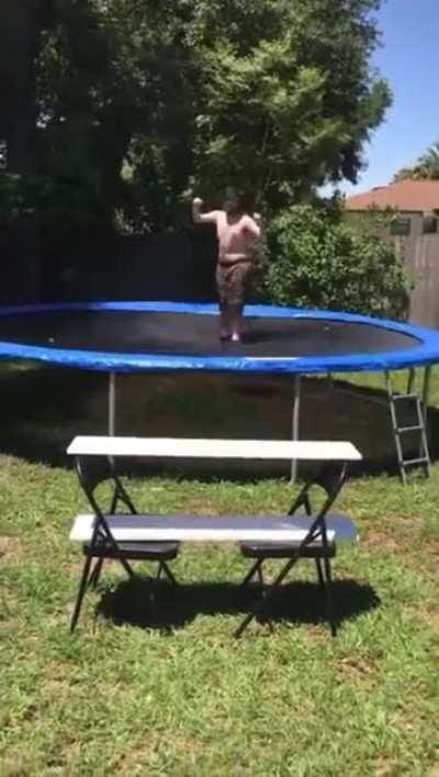 ~ I get wanting to jump on a pile of thumbtacks, but doing it shirtless…come on now.