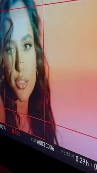 Becky behind the scenes for the 