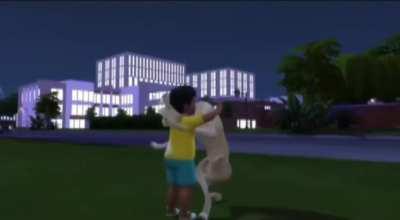 A dog comforting a boy after the loss of his grandfather