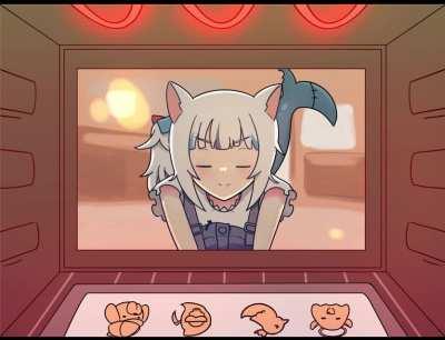 Gura baking Valentine's cookies for Myth