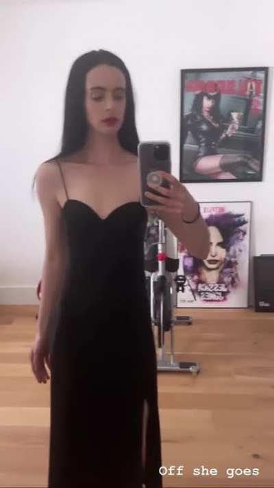 Krysten in a black dress... 