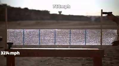 The speed of breaking glass vs a bullet being shot from a pistol