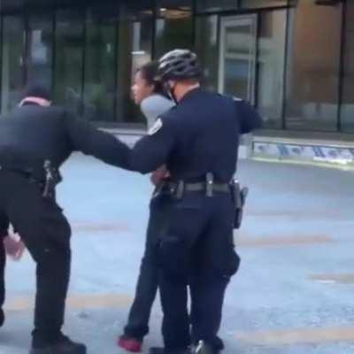 Woman arrested for attacking an Asian couple in San Francisco spits on cops