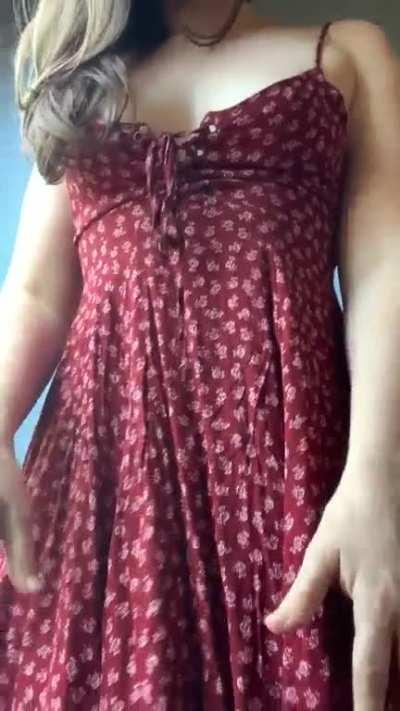 this sundress is a bit risky to wear in public..