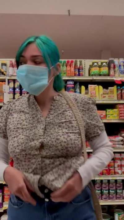 In the grocery store! I was so nervous :)