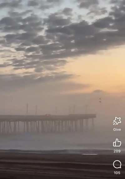 Car drove off fishing pier today in Virginia Beach